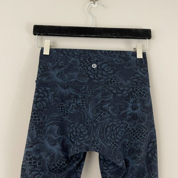 Lululemon Wunder Under Crop Hi-Rise Nouveau Mach Blue Leggings Size 6 - Picture 8 of 8